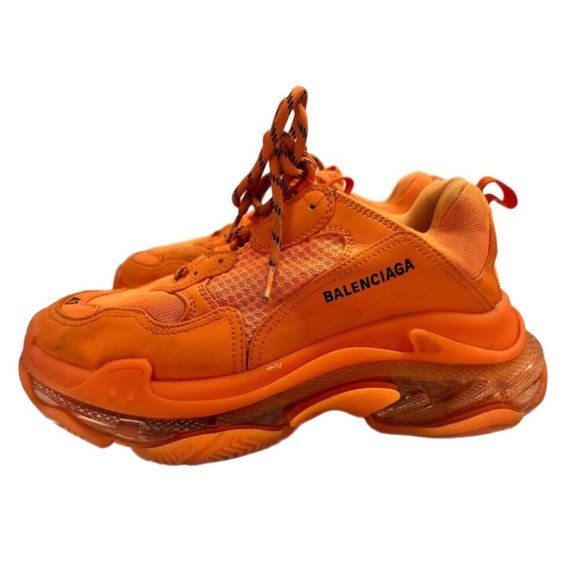 Balenciaga Triple S orange sneakers shoes clear sole 541624 MENS US 10 EUR 43 main image 12